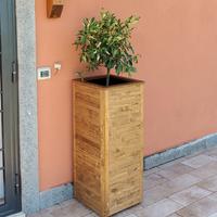 Fioriera vaso giardino legno massello artigianale 