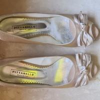 scarpe donna in raso colore champagne