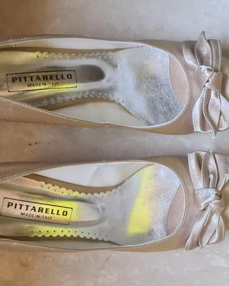 scarpe donna in raso colore champagne