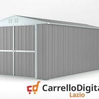 Box garage auto in Acciaio 327x611cm grigio chiaro