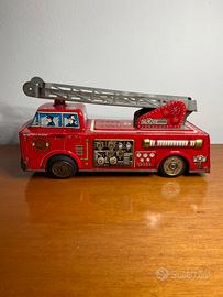 Gioco latta anni ‘60 autopompa vigili del fuoco