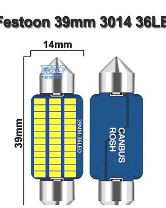 LAMPADINA LED C10W FESTOON 39MM 36LED
