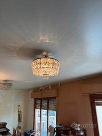 Plafoniera cesto cristallo