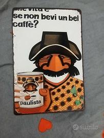 Targa retrò latta Caffè Paulista