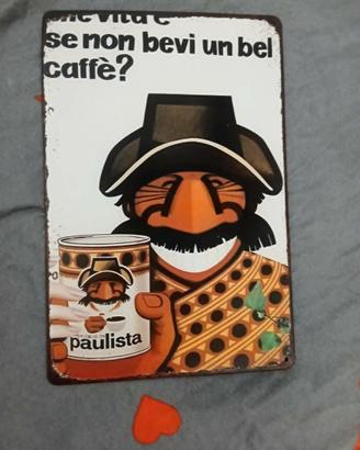 Targa retrò latta Caffè Paulista