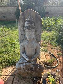 Statua di shiva in pietra lavica scolpita a mano