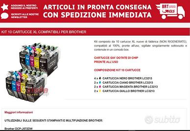 Brother lc 3213 c 4 kit colori + 10 nero tot. 22