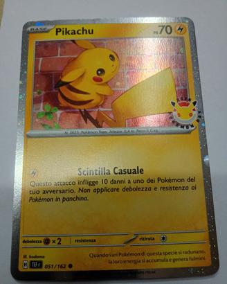 Carta Pokemon Pikachu 051/162 holo Mint