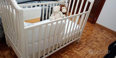 Lettino bambino con sponde + materasso + paracolpi