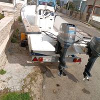 barca 5mt carrello omologato n°2 motori 