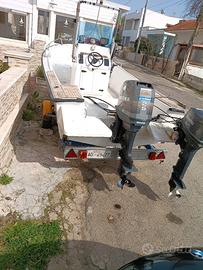 barca 5mt carrello omologato n°2 motori 