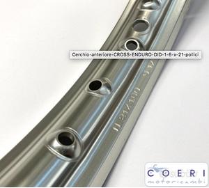 Cerchio anteriore CROSS/ENDURO DID 1,60 x 21" 36