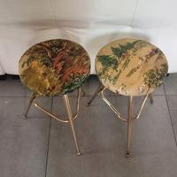 Coppia Sgabelli In Ottone Anni 50 Midcentury. 