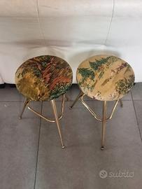 Coppia Sgabelli In Ottone Anni 50 Midcentury. 