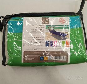 Telo mare lettino microfibra con tasche e cuscino 