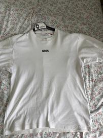 T-Shirt GCDS Bianca Logo Centrale