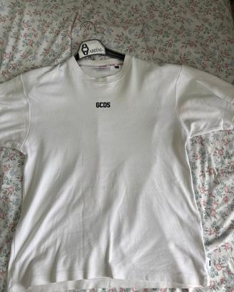 T-Shirt GCDS Bianca Logo Centrale