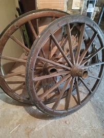 ruote antiche per giardino