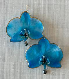 Orecchini reale Orchidea Blu