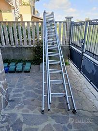 Scala alluminio 3 sfili 11 metri cavalletto