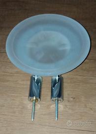 Porta sapone a muro in ottone e vetro nuovo 