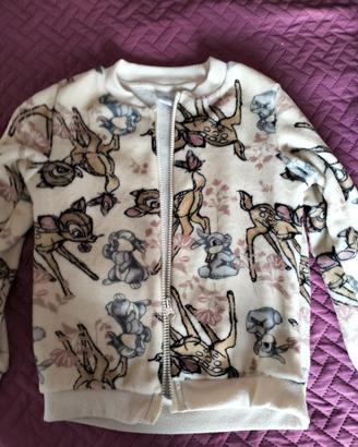 Felpa bimba con cerniera Bambi 5/6 anni