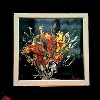 QUADRO HARRY JELINEK ( 1905-1986)  SMALTO E ORO