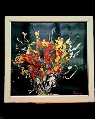 QUADRO HARRY JELINEK ( 1905-1986)  SMALTO E ORO