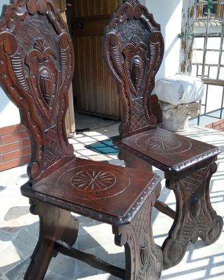 Sedie antiche fine 800 legno sono due