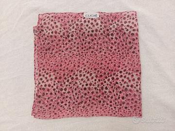 Foulard rosa e nero leopardato