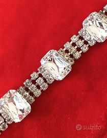 Bracciale Vintage Anni '50/'60 in Strass e Cristal
