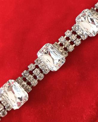 Bracciale Vintage Anni '50/'60 in Strass e Cristal