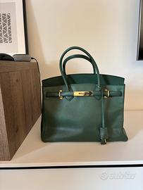 Borsa modello Kelly in pelle verde