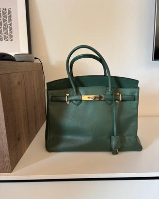 Borsa modello Kelly in pelle verde
