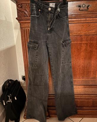 jeans nero cargo