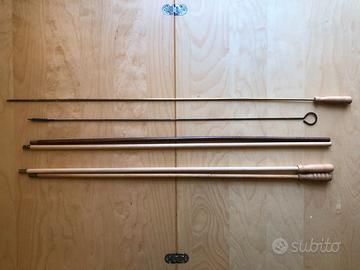 Bacchette ottone, ferro, legno per pulizia fucili