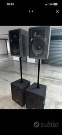 Impianto Audio con Subwoofer su stativo.