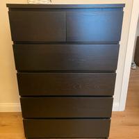 Cassettiera alta ikea marrone scuro