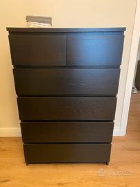 Cassettiera alta ikea marrone scuro