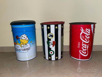 LOTTO DI 3 BIDONI POUF