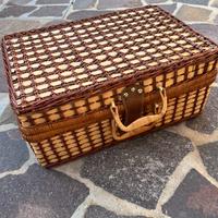 Cesto picnic vimini vintage come nuovo, 4 coperti