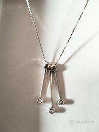 collier oro bianco 18 kt e brillanti
