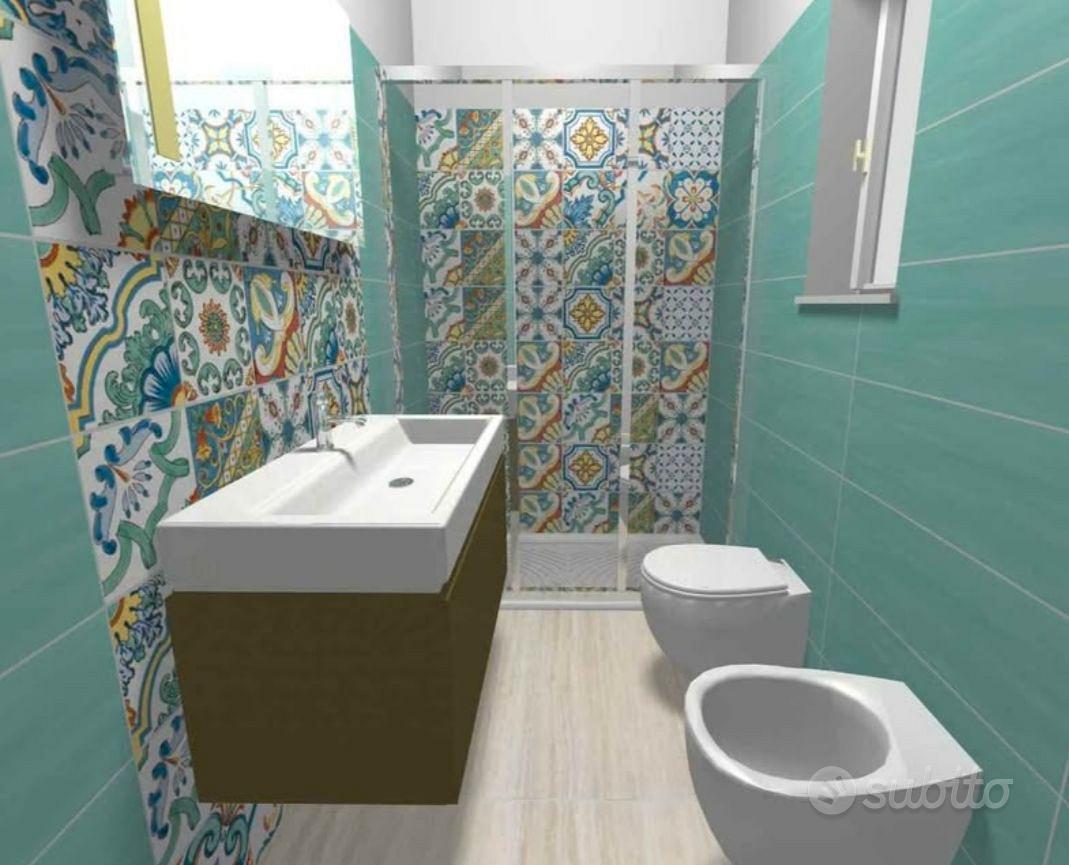 Piastrelle Pennellate a mano colore Ocra 1 mq. - ceramica Vietri in italy