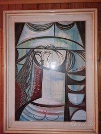 Quadro a olio disegno donna