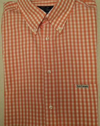 Camicia Les Copains quadretti arancione 
