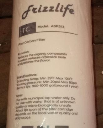 Filtro Frizzlife ASR313 per PX500 nuovo