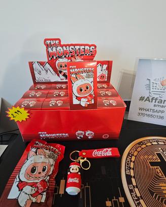 portachiavi Labubu monster coca cola vinyl face 