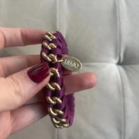 Bracciale Liu Jo in tessuto viola e catena dorata