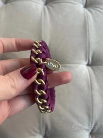 Bracciale Liu Jo in tessuto viola e catena dorata