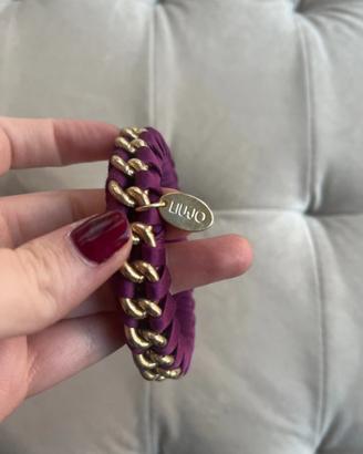 Bracciale Liu Jo in tessuto viola e catena dorata
